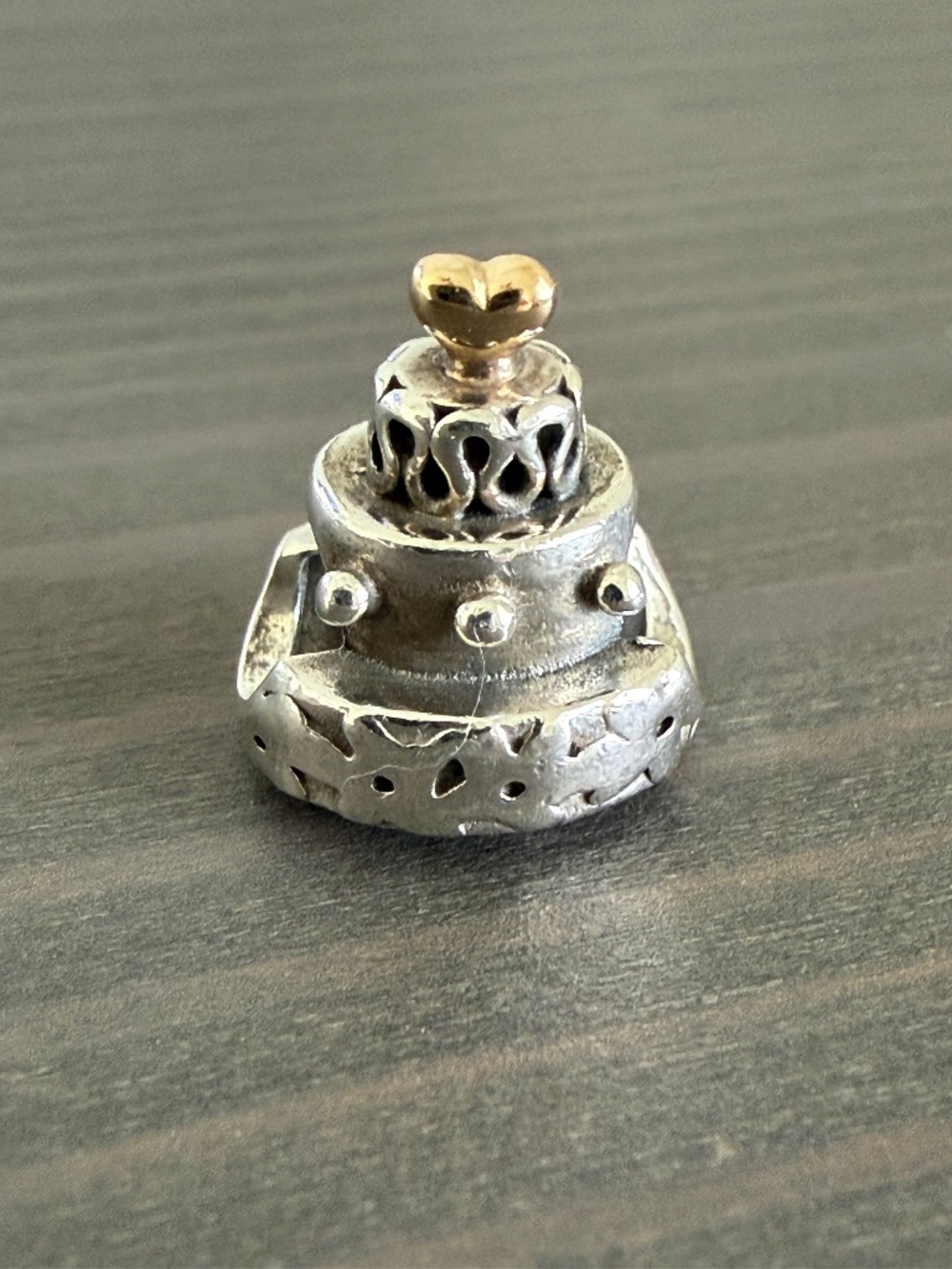 Pandora ALE S925 Sterling Silver Two Tone Wedding Cake Charm